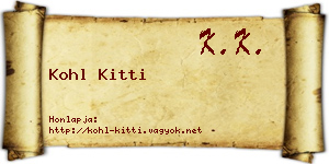 Kohl Kitti névjegykártya